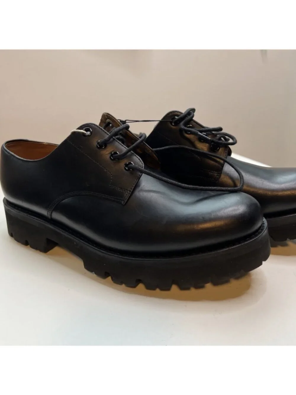 Grenson Lace Up Derby Shoe Mens US 9 UK 8.5 Black Leather NWOB